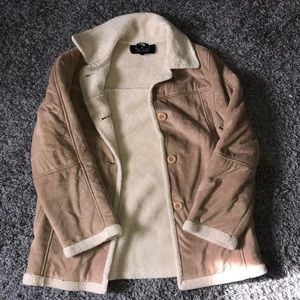 Sherpa Button Down Dress Coat